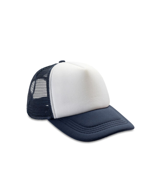 RC089X Result Headwear Detroit 1/2 Mesh Truckers Cap Navy/White