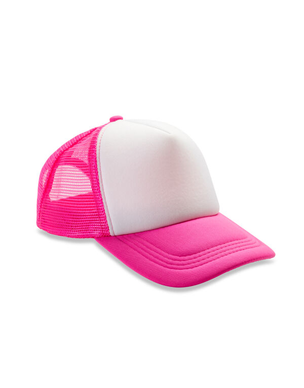 RC089X Result Headwear Detroit 1/2 Mesh Truckers Cap Super Pink/ White