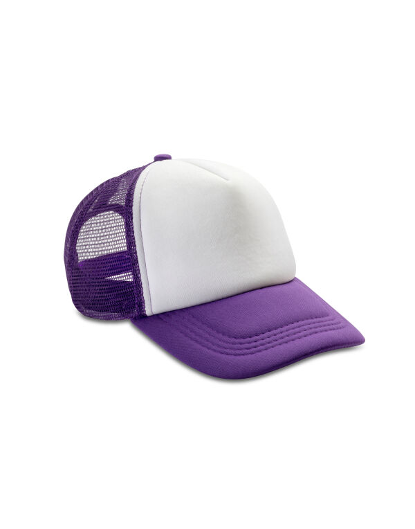 RC089X Result Headwear Detroit 1/2 Mesh Truckers Cap Purple/White