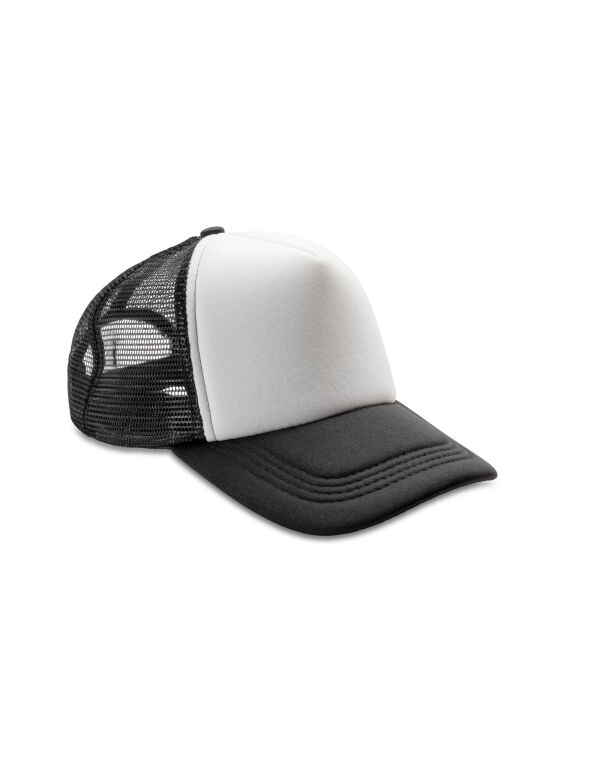 RC089X Result Headwear Detroit 1/2 Mesh Truckers Cap Black/White RC089X Result Headwear Detroit 1/2 Mesh Truckers Cap Black/White