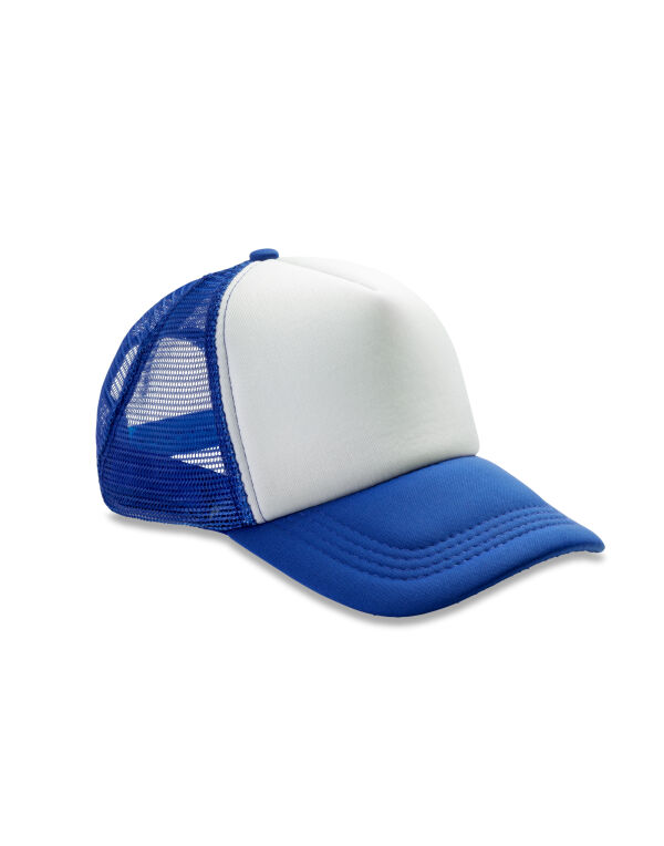 RC089X Result Headwear Detroit 1/2 Mesh Truckers Cap Royal Blue/White
