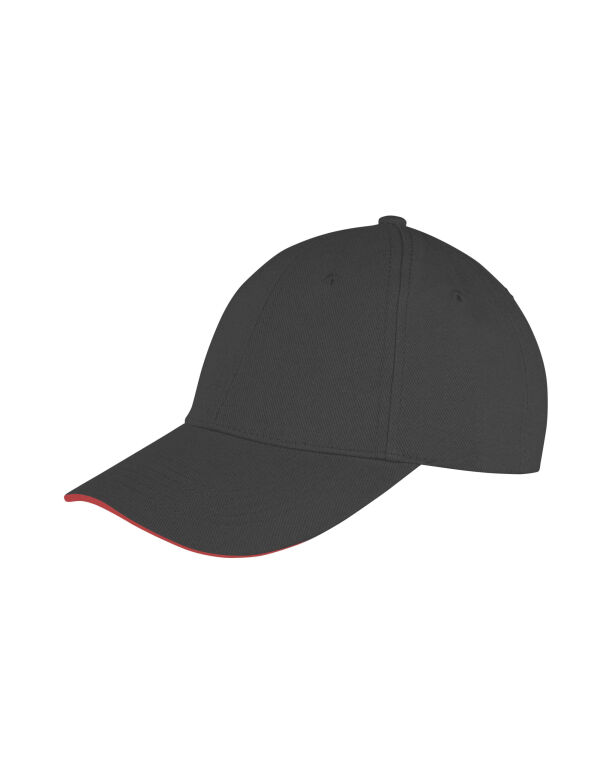 RC091X Result Core Memphis Sandwich Peak Cap Black/Red