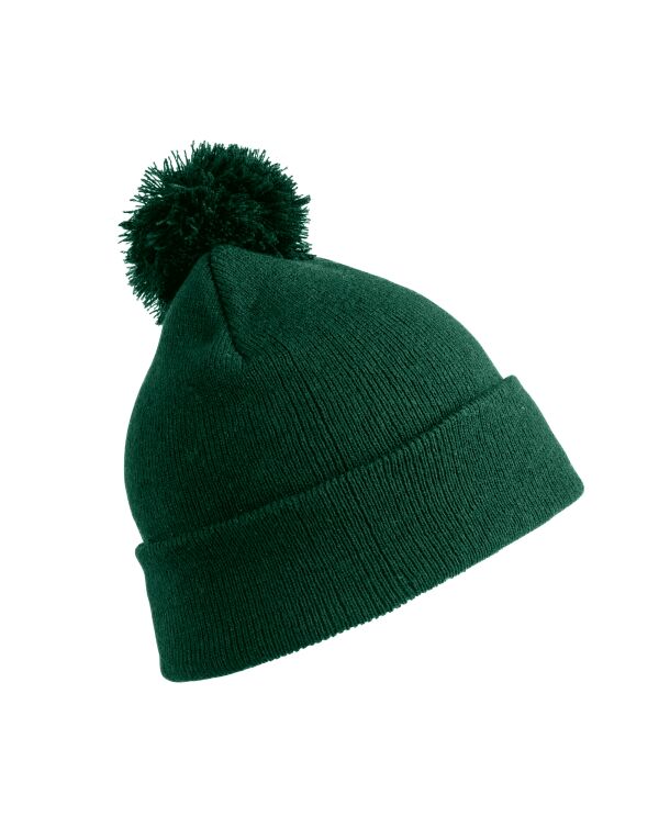 RC028J Result Winter Essentials Junior Pom Pom Beanie Bottle Green