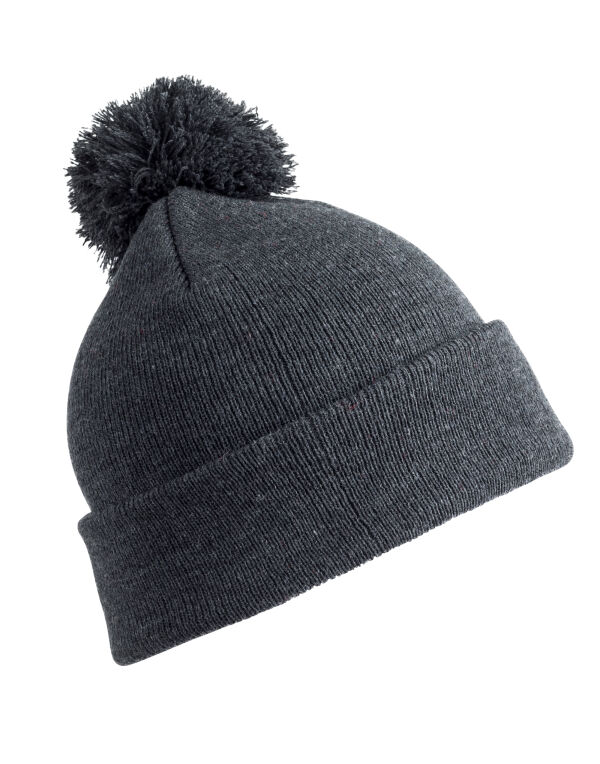 RC028J Result Winter Essentials Junior Pom Pom Beanie Grey