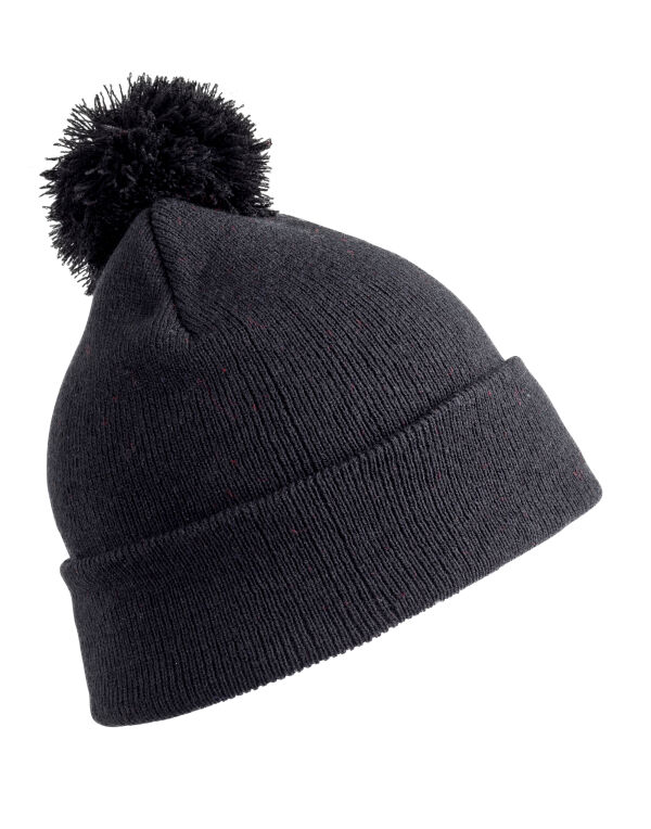 RC028J Result Winter Essentials Junior Pom Pom Beanie Black