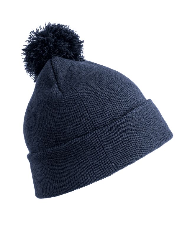 RC028J Result Winter Essentials Junior Pom Pom Beanie Navy