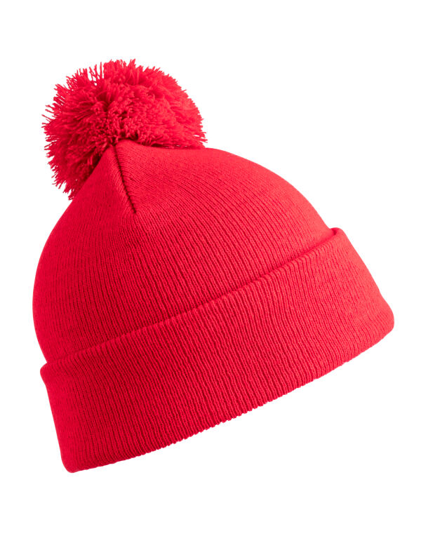 RC028J Result Winter Essentials Junior Pom Pom Beanie Red RC028J Result Winter Essentials Junior Pom Pom Beanie Red