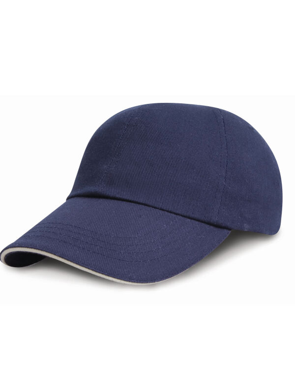 RC24P Result Headwear Cotton Cap with Sandwich Peak Navy/White