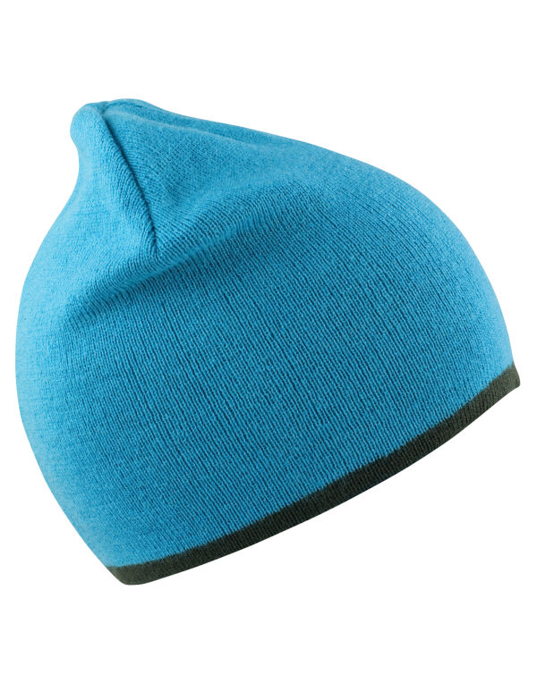 RC46 Aqua/Grey Soft Feel Cuffless Reversible Beanie RC46 Aqua/Grey Soft Feel Cuffless Reversible Beanie