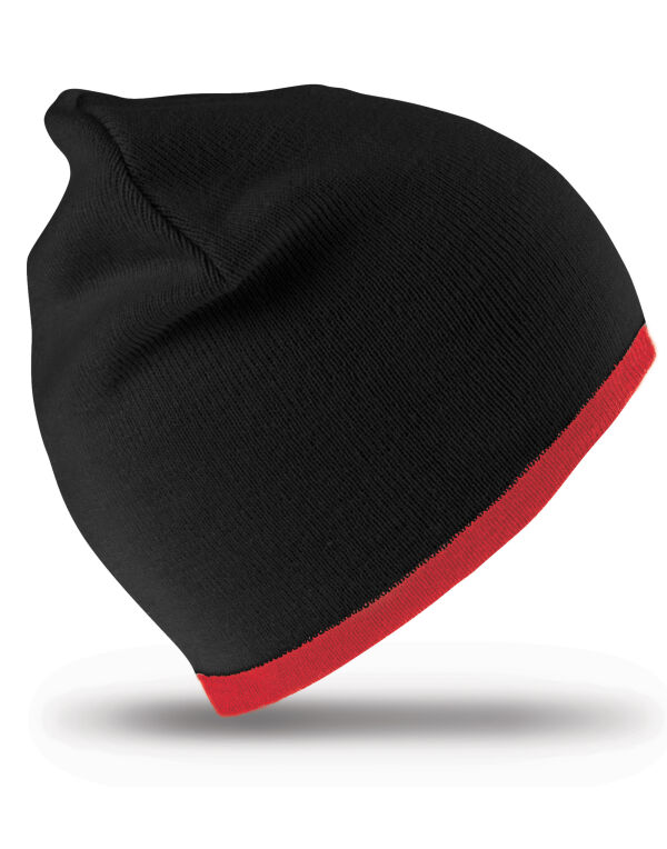 RC46 Result Winter Essentials Soft Feel Cuffless Reversible Beanie Black/Red