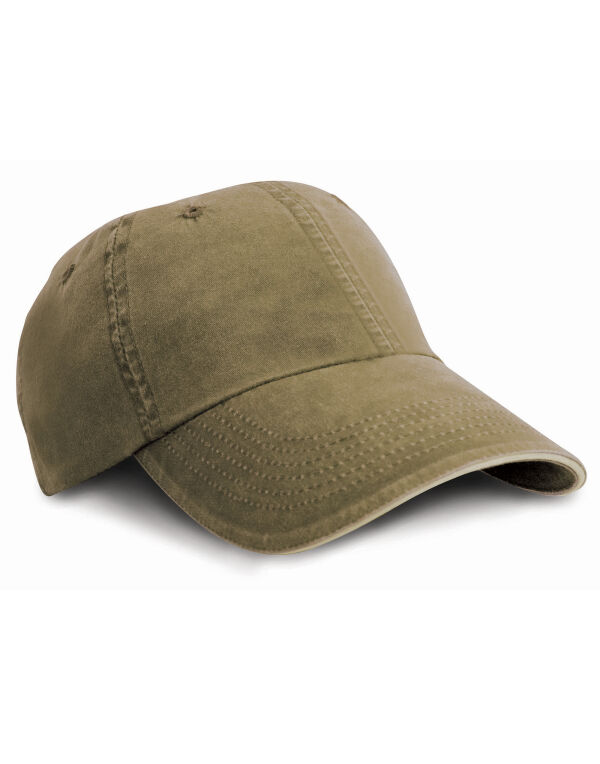 RC54 Result Headwear Washed Fine Line Cotton Cap Olive/Stone RC54 Result Headwear Washed Fine Line Cotton Cap Olive/Stone