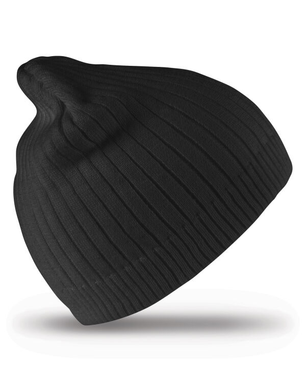 RC74 Result Winter Essentials Double Knit Cotton Beanie Hat Black