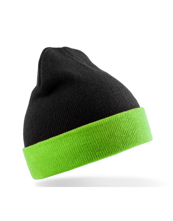 RC930X Result Recycled Recycled Black Compass Beanie Black/Lime Green