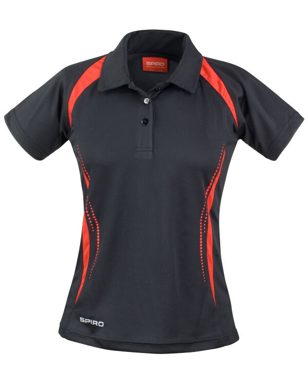 S177F Spiro Ladies’ Team Spirit Polo Shirt Black/Red