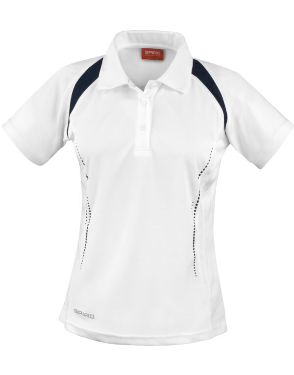 S177F Spiro Ladies’ Team Spirit Polo Shirt White/Navy