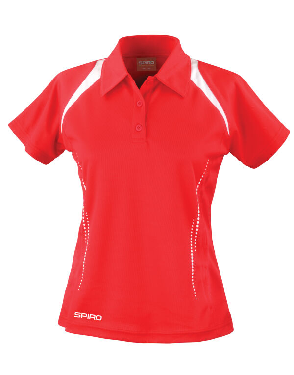 S177F Spiro Ladies’ Team Spirit Polo Shirt Red/White