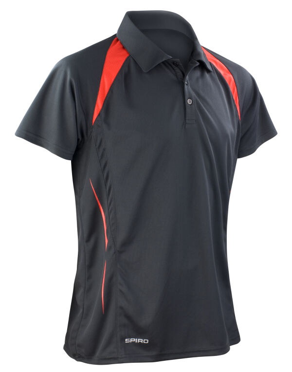 S177M Spiro Men’s Team Spirit Polo Shirt Black/Red