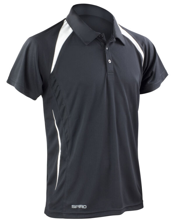 S177M Spiro Men’s Team Spirit Polo Shirt Black/White