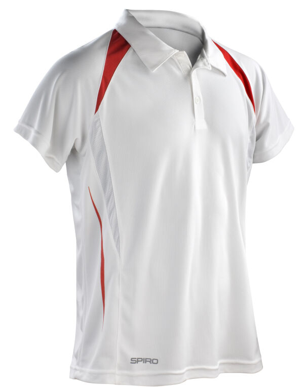 S177M Spiro Men’s Team Spirit Polo Shirt White/Red