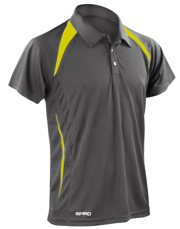 S177M Spiro Men’s Team Spirit Polo Shirt Grey/Lime