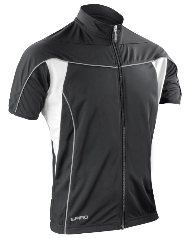 S188M Spiro Men’s Bikewear Full Zip Performance Top Black/White