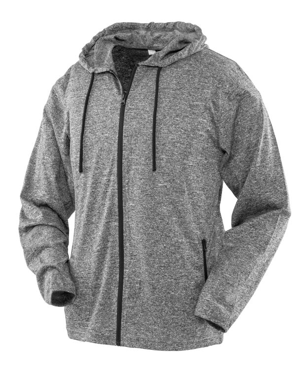 S277F SPIRO FITNESS Women’s Hooded Tee-Jacket Grey/Black