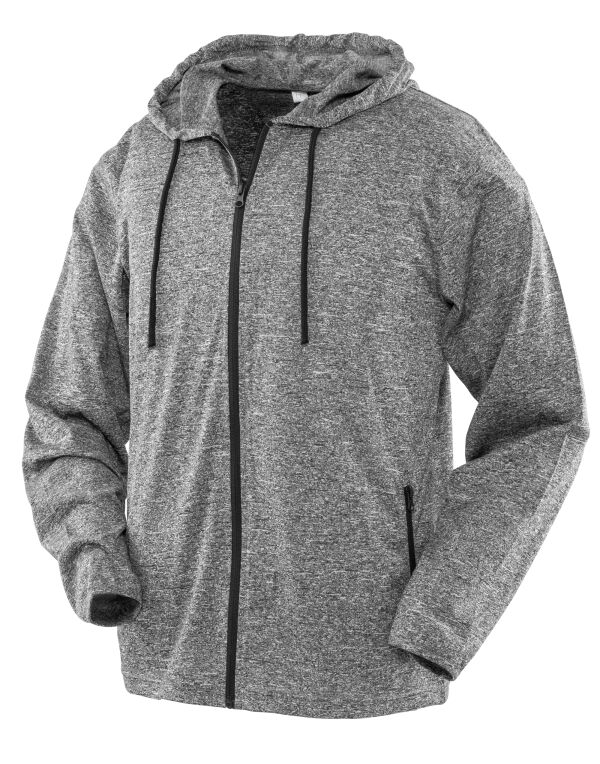 S277M SPIRO FITNESS Men’s Hooded Tee-Jacket Grey/Black