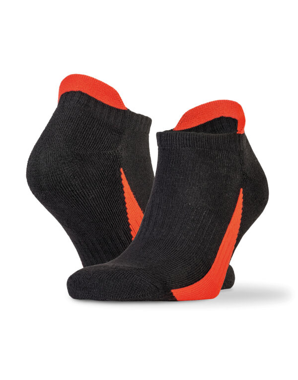 S293X Spiro 3-Pack Mixed Sneaker Sport Socks Black/Red