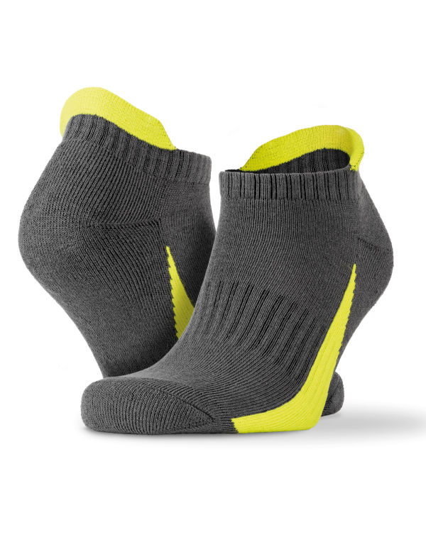 S293X Spiro 3-Pack Mixed Sneaker Sport Socks Grey/Lime