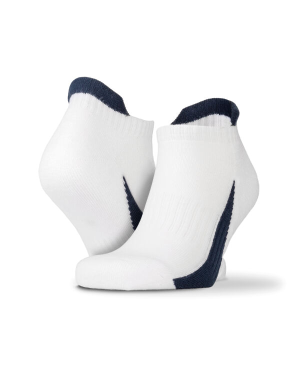 S293X Spiro 3-Pack Mixed Sneaker Sport Socks White/Navy