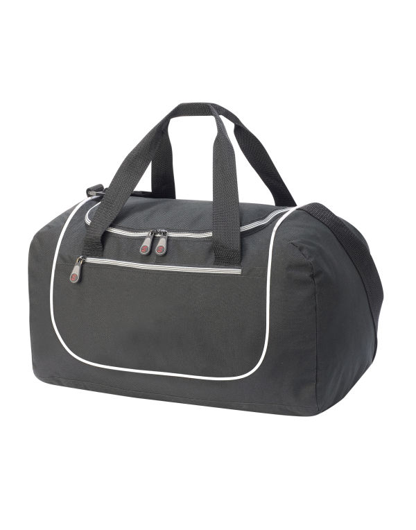 SH1577 Black/White Rhodes Sports Holdall