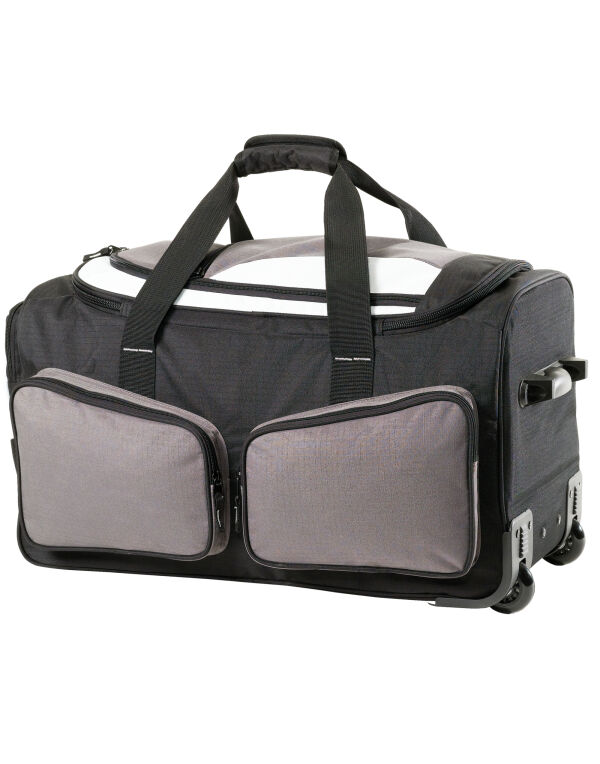 SH6090 Shugon Detroit Large Rolling Travel Bag Dark Grey/Black/Off White