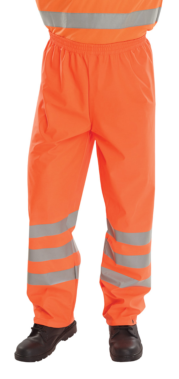 Beeswift Hi-Vis Pu Overtrousers Orange