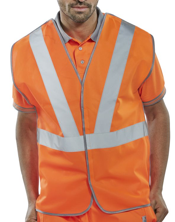 Beeswift Hi-Vis Rail Spec Vest (Polyester) Orange Beeswift Hi-Vis Rail Spec Vest (Polyester) Orange
