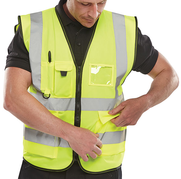 Beeswift Hi-Vis Executive Id Vest Saturn Yellow Beeswift Hi-Vis Executive Id Vest Saturn Yellow