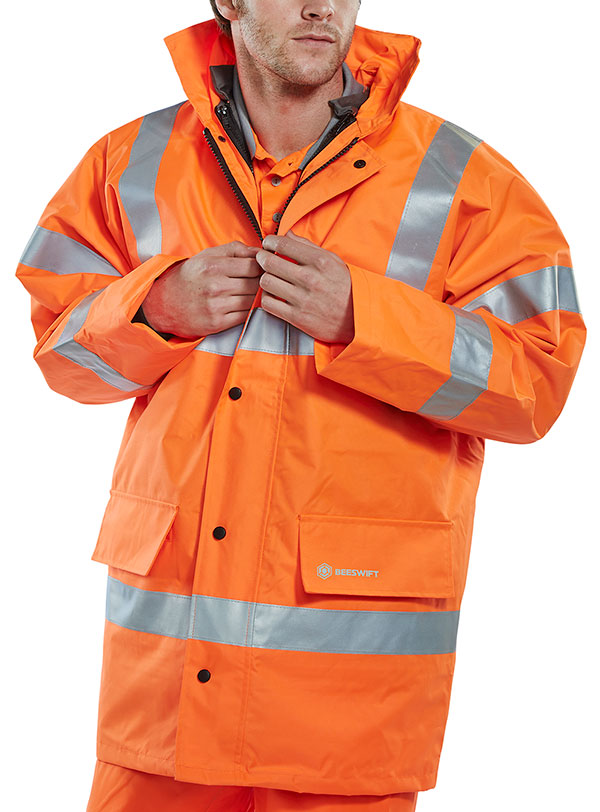 Beeswift 4 In 1 Hi-Vis Jacket And Bodywarmer Orange Beeswift 4 In 1 Hi-Vis Jacket And Bodywarmer Orange