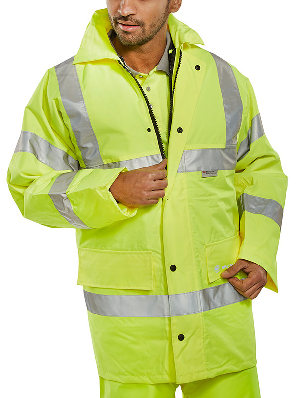 Beeswift 4 In 1 Hi-Vis Jacket And Bodywarmer Saturn Yellow Beeswift 4 In 1 Hi-Vis Jacket And Bodywarmer Saturn Yellow