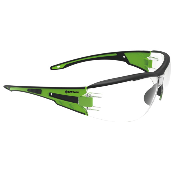 Beeswift Clear Lens Sports Frame Safety Glasses Clear/Green