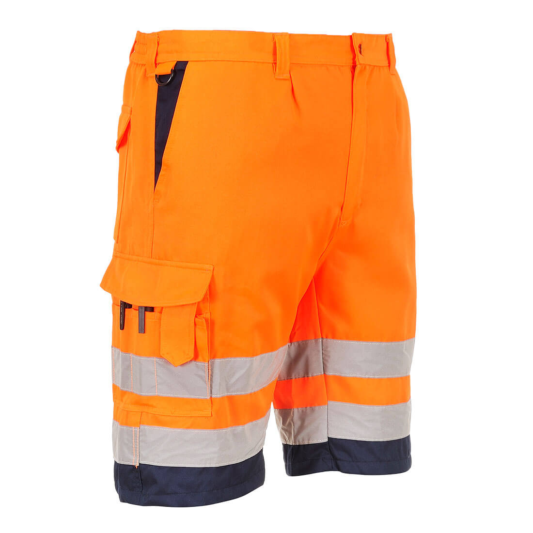 L043 Hi-Vis Lightweight Polycotton Shorts Orange/Navy L043 Hi-Vis Lightweight Polycotton Shorts Orange/Navy