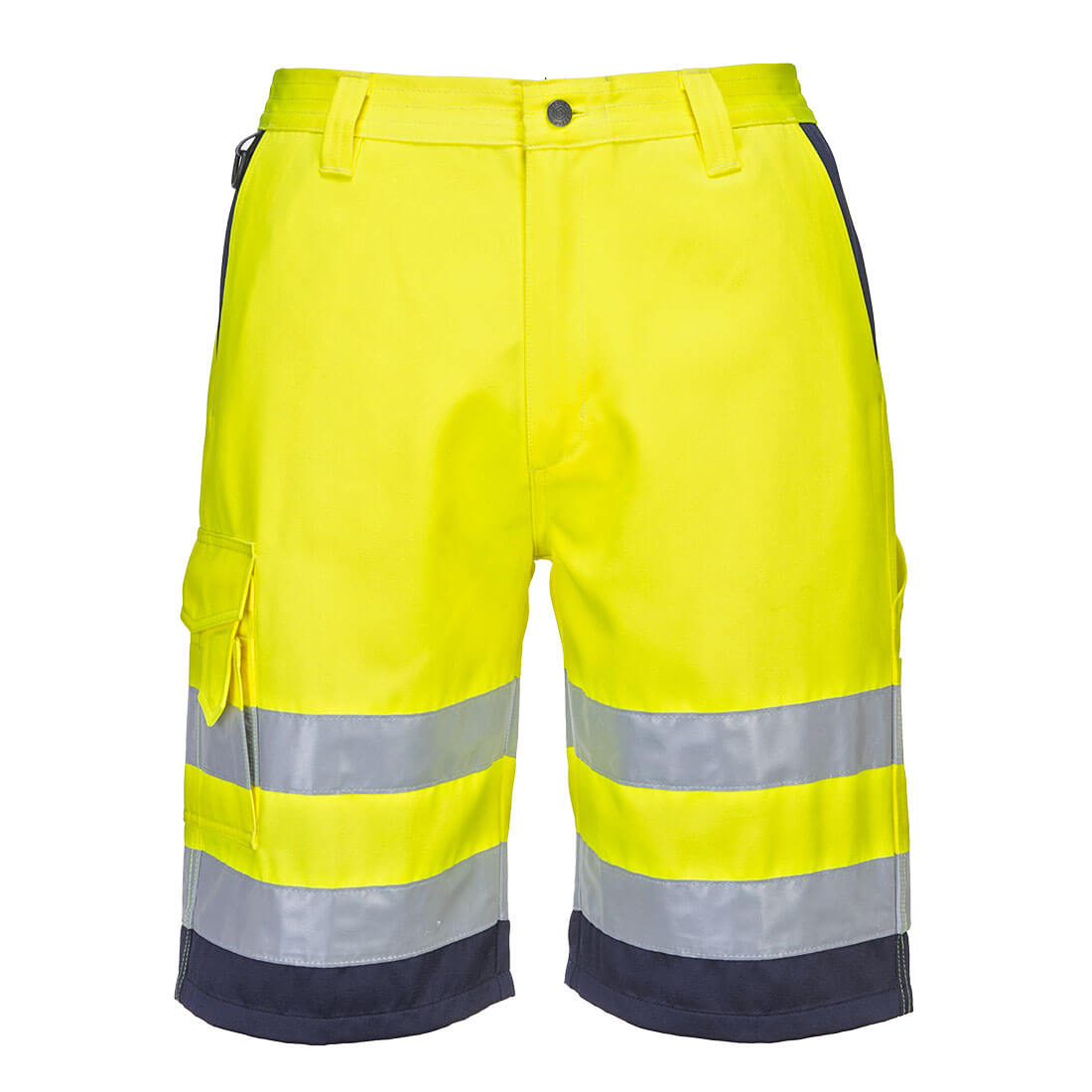 L043 Hi-Vis Lightweight Polycotton Shorts Yellow/Navy L043 Hi-Vis Lightweight Polycotton Shorts Yellow/Navy