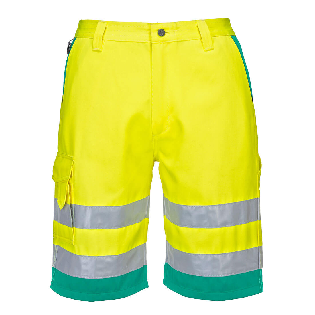 L043 Hi-Vis Lightweight Polycotton Shorts Yellow/Teal L043 Hi-Vis Lightweight Polycotton Shorts Yellow/Teal