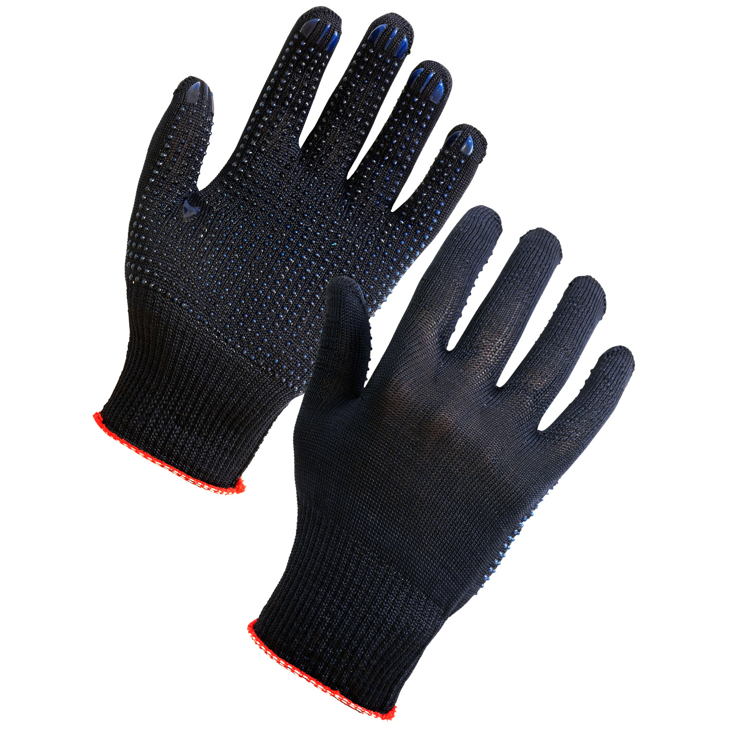 Blue Seamless PVC Dot Assembly Gloves
