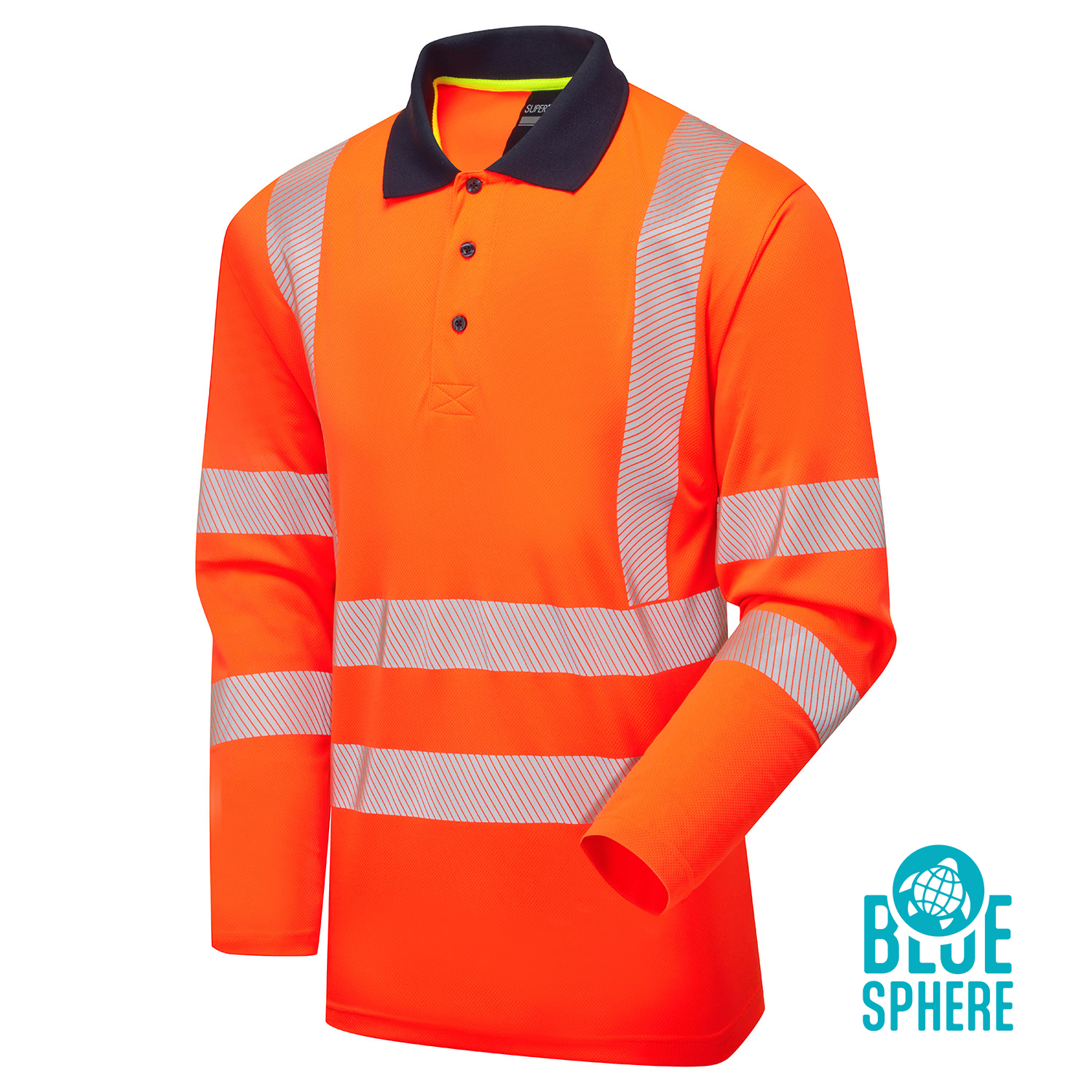 Orange Essentials Hi-Vis Eco CoolMax Orange Long Sleeve Polo Orange Essentials Hi-Vis Eco CoolMax Orange Long Sleeve Polo