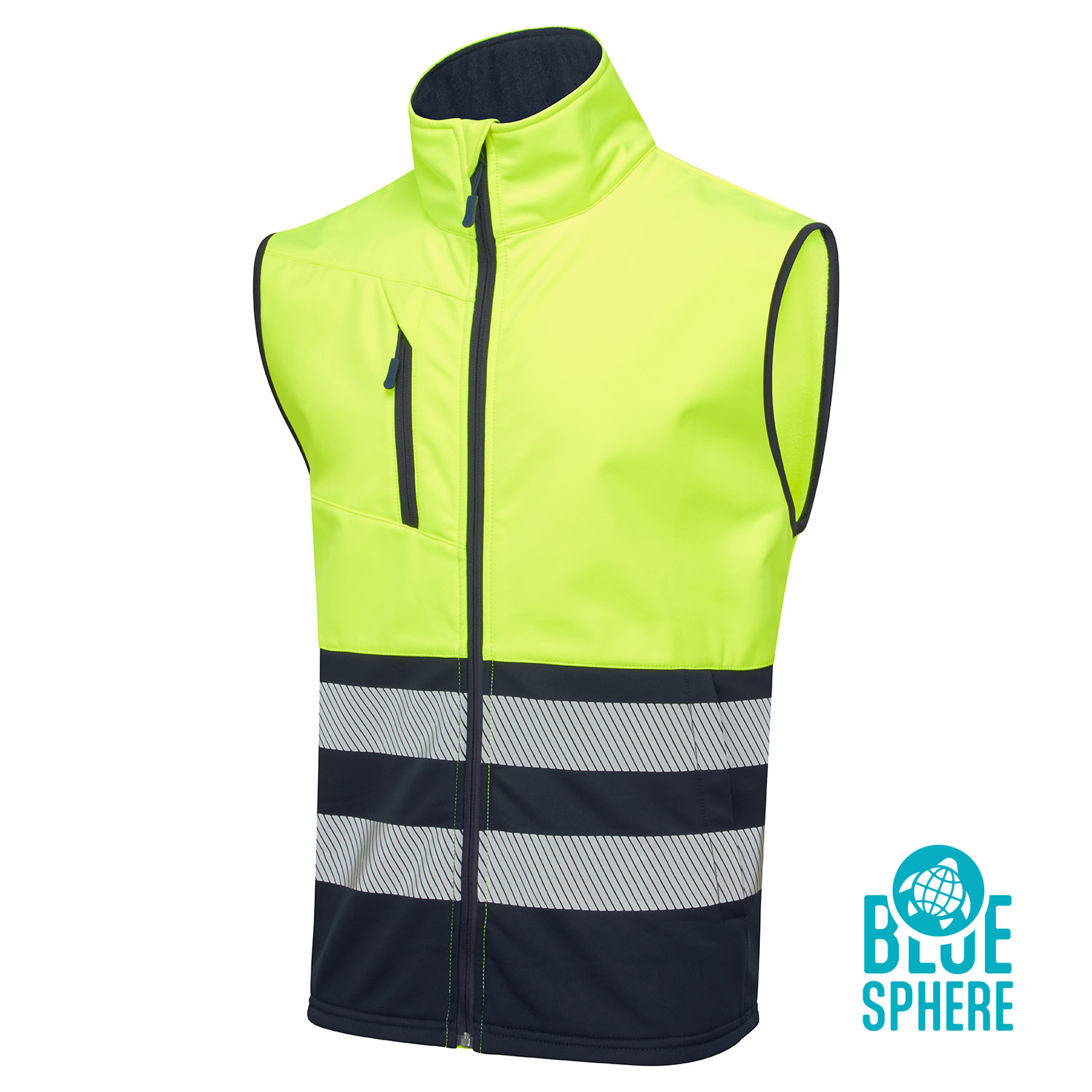 Yellow Essentials Hi Vis Eco Coolair Yellow Softshell Gilet