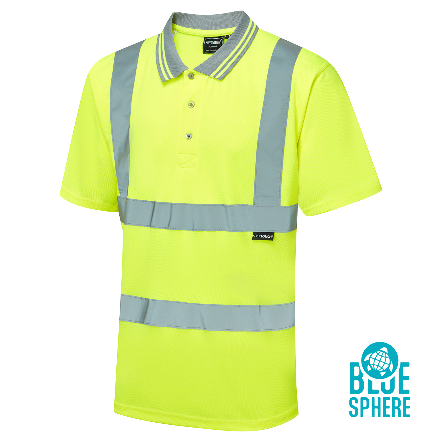 Yellow Supertouch Eco Hi Vis Yellow Birdeye Polo Shirt