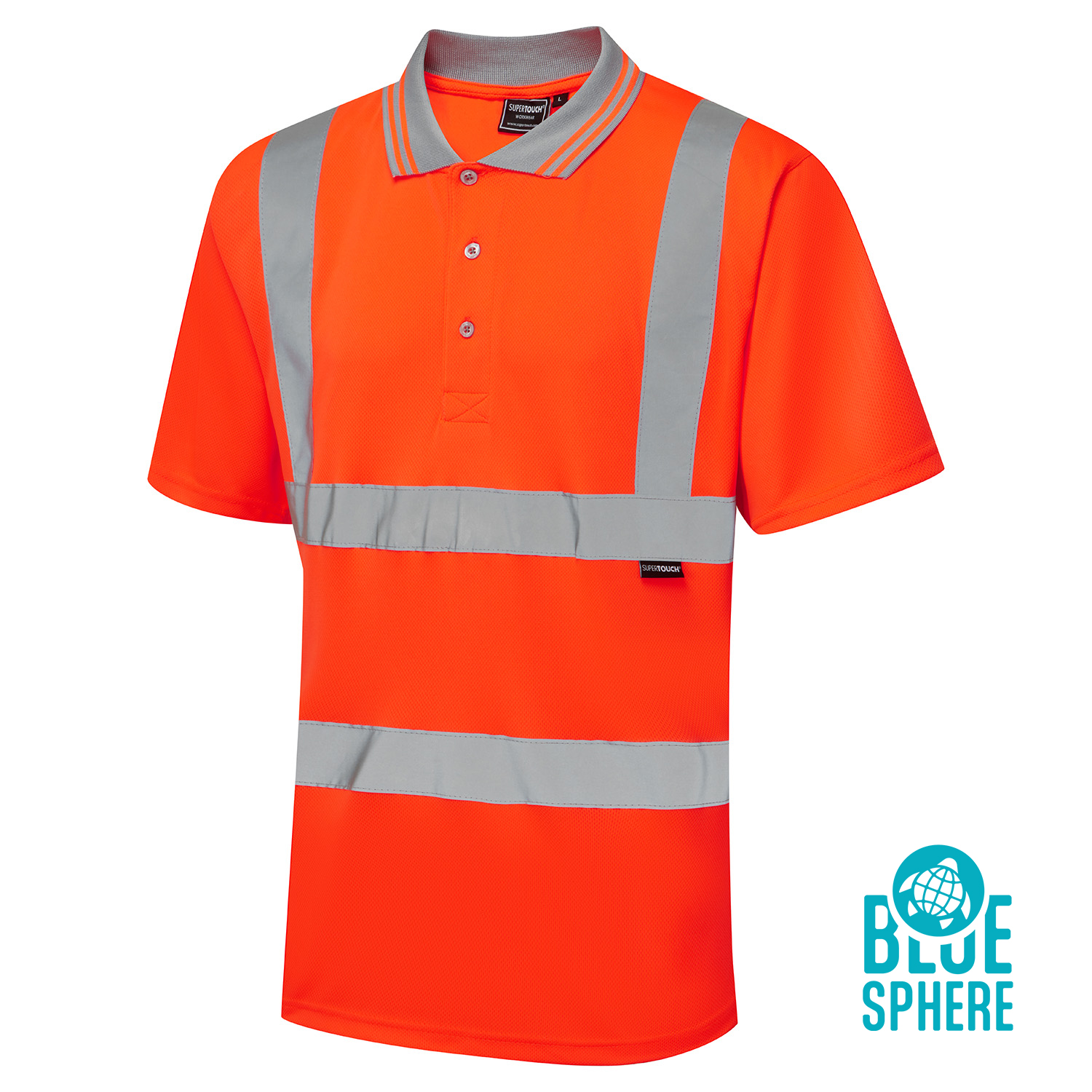 Orange Supertouch Eco Hi Vis Orange Birdeye Polo Shirt