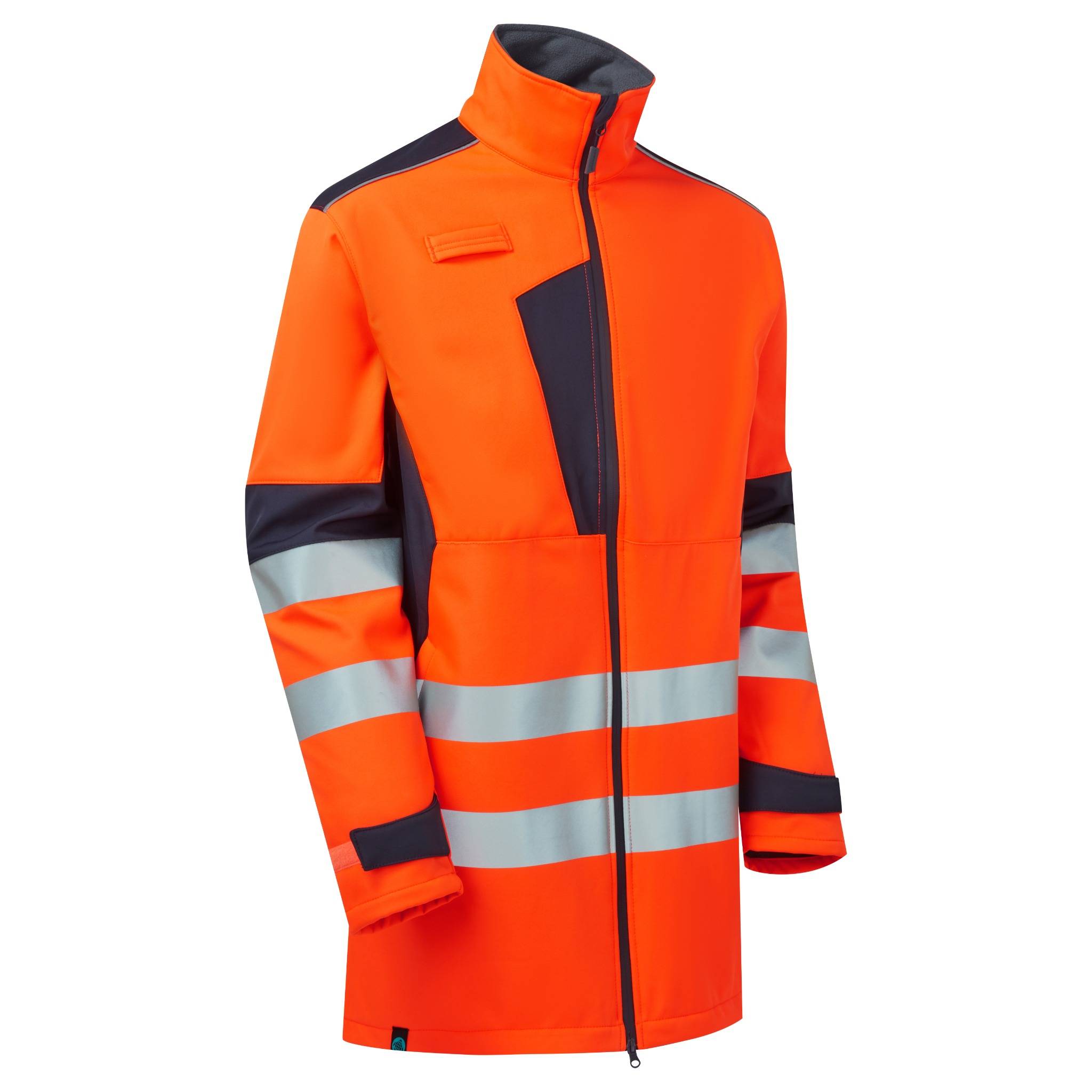 Orange/Navy System Hi Vis Eco 3-Layer Orange Softshell Parka