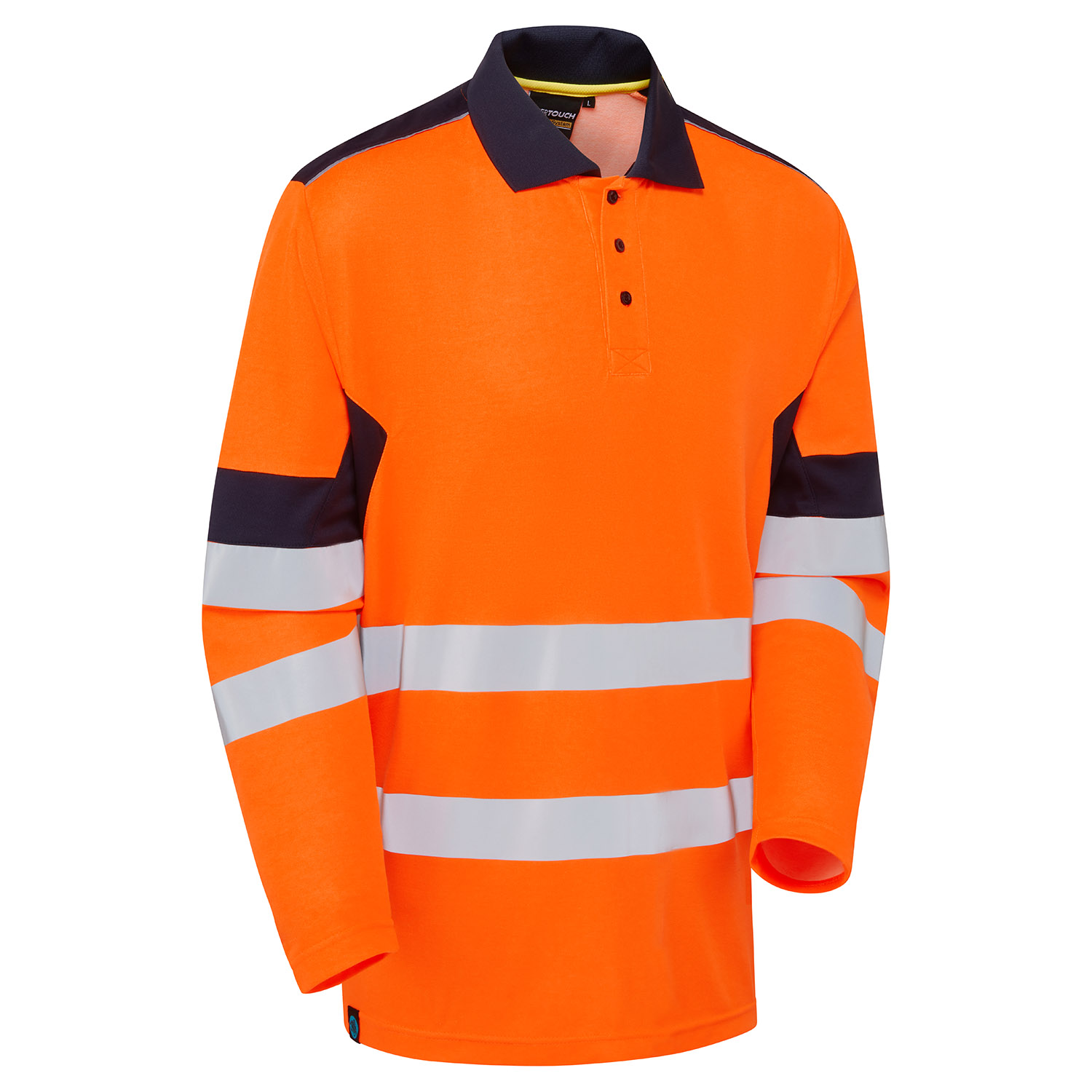 Orange/Navy System Hi-Vis Eco Orange CottonCool Long Sleeve Polo Orange/Navy System Hi-Vis Eco Orange CottonCool Long Sleeve Polo