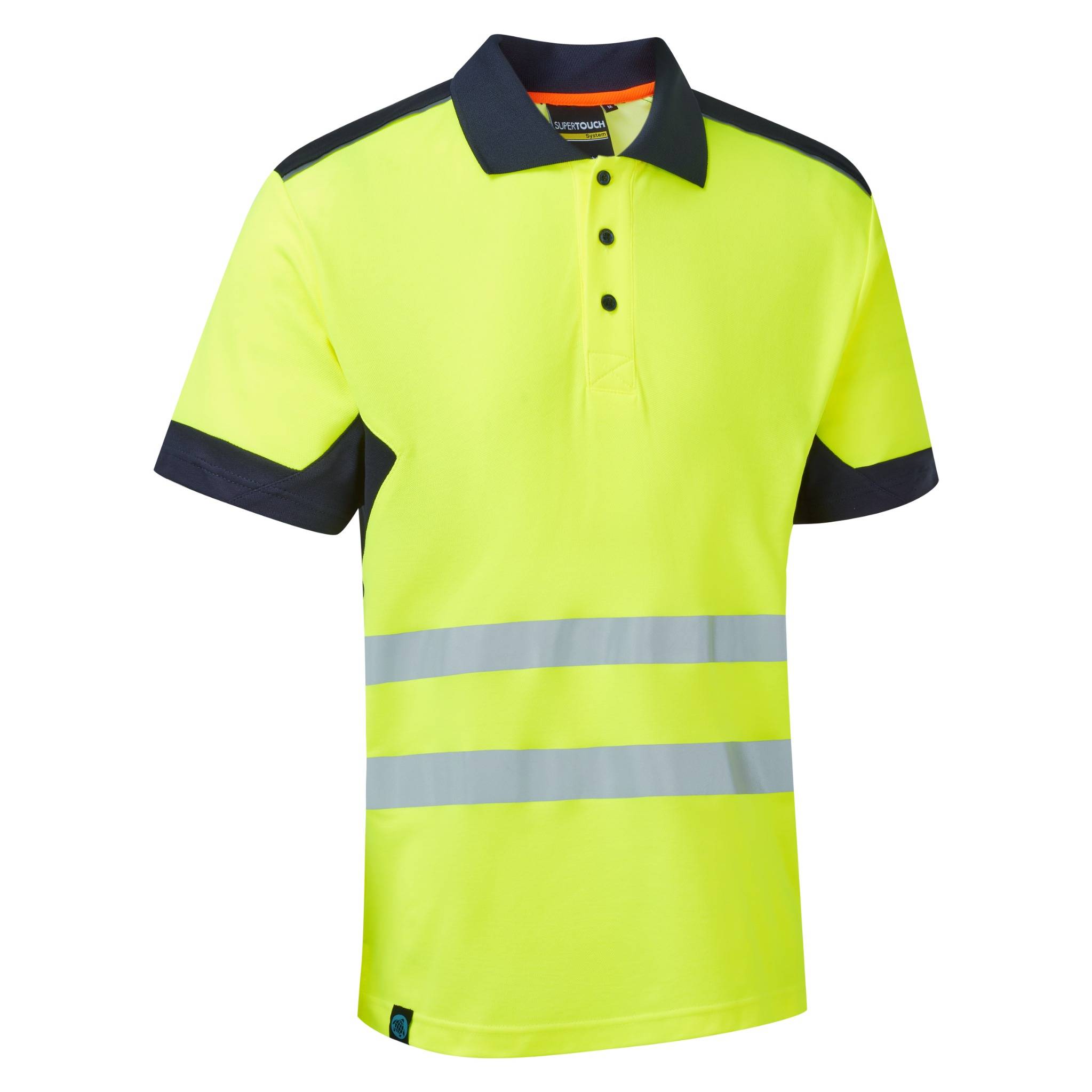 Yellow/Navy System Hi-Vis Eco Yellow CottonCool Short Sleeve Polo Yellow/Navy System Hi-Vis Eco Yellow CottonCool Short Sleeve Polo