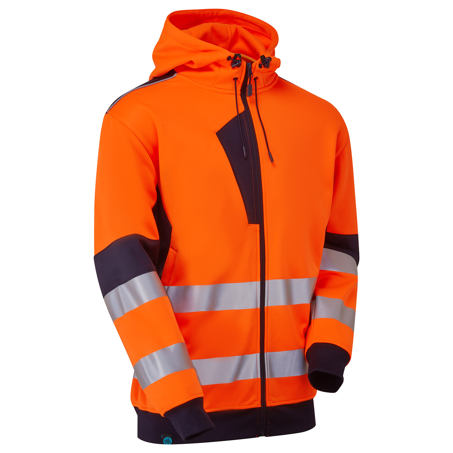 Orange/Navy System Hi-Vis Eco Zip Thru Orange Hoodie Orange/Navy System Hi-Vis Eco Zip Thru Orange Hoodie